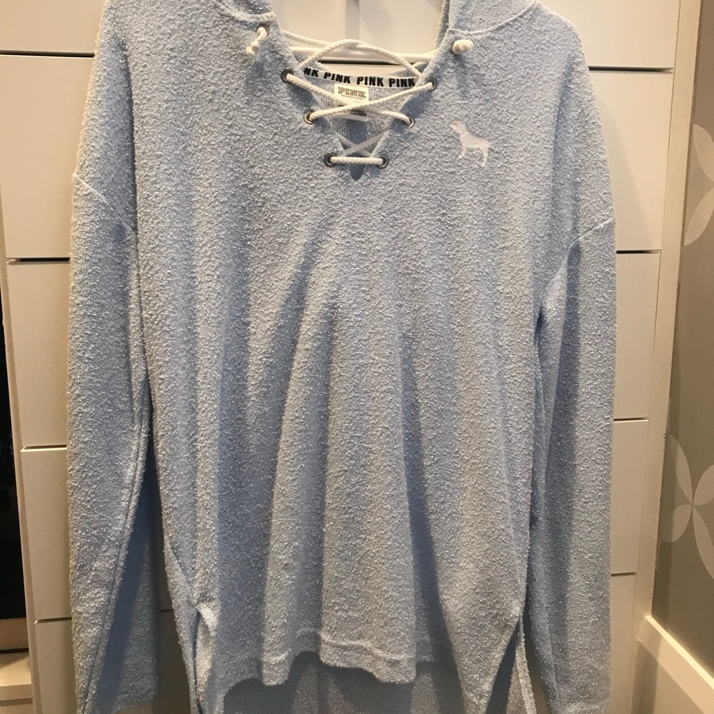 PINK blue sweater